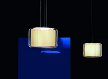 Mercer 44 Large Transparent Glass Pendant with Textile Shade