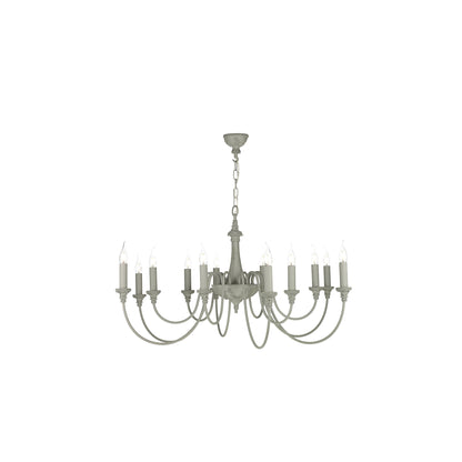 Bailey 12-Light Chandelier with Intricate detailing & Antique Cream Finish