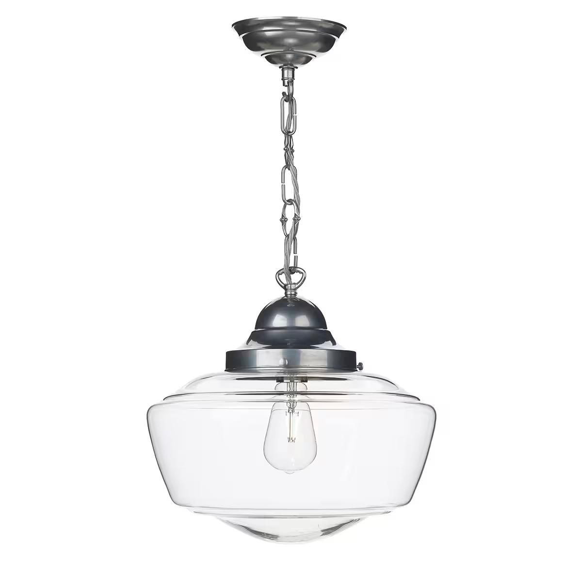 Stowe Single Metal Pendant with Glass Shade