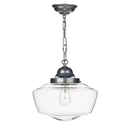 Stowe Single Metal Pendant with Glass Shade