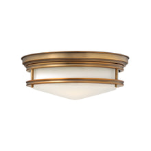 Hadley Three-Light Flush Mount with Retro-Styled Etched Opal Glass Shade