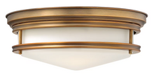 Hadley Three-Light Flush Mount with Retro-Styled Etched Opal Glass Shade