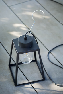 Lampiok Model 1 Portable Clear Glass Lantern with Mounting Hook and Plug