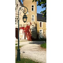 Place Des Vosges 2 Large Clear Glass Swan Neck Lamp Post with Minimalist lines style lantern