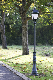 Avenue 3 Large Clear Glass Lamp Post with Minimalist lines style lantern