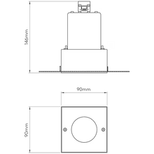 Trimless Square Halogen White Recessed Dounlight