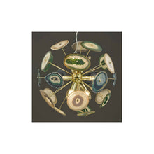 Achates 9-Light Adjustable Pendant Sliced & Polished Agate rock