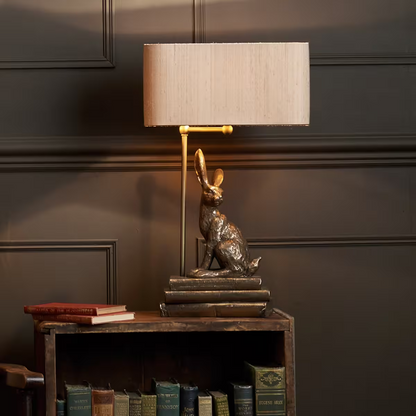 Hopper Table Lamp in Bronze Resin