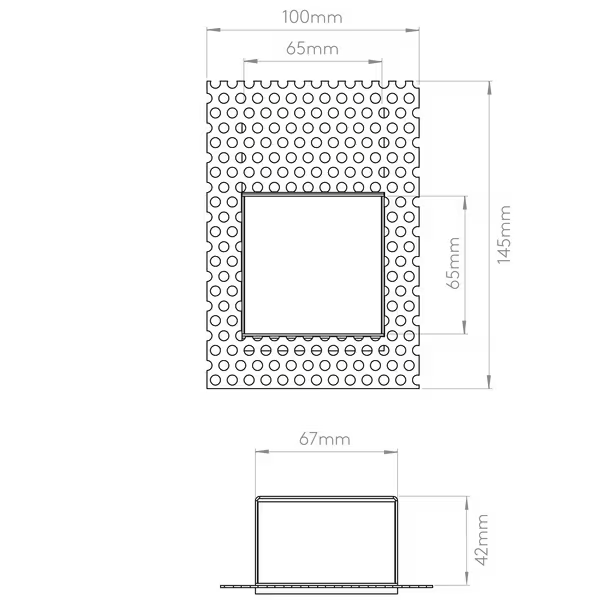 Borgo Trimless 65 Large Matt White Wall Recessed