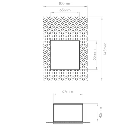 Borgo Trimless 65 Large Matt White Wall Recessed