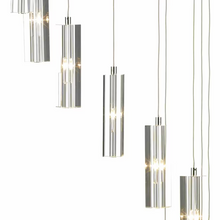 Galileo Twelve-Light Cluster LED Pendant with Crystal Block Shade