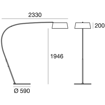 Oxygen FL1 Adjustable LED Floor Lamp with Arched Upright & Flexible Rod