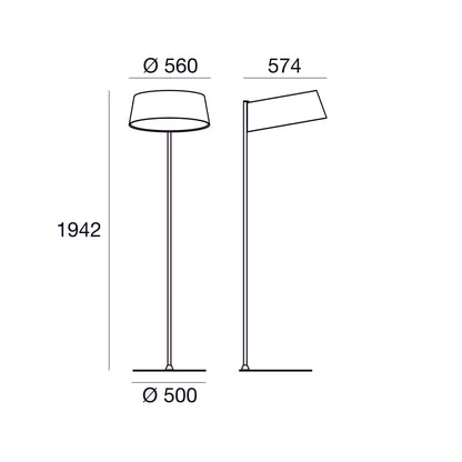 Oxygen FL2 LED Floor Lamp with Elegant & Essential Shade