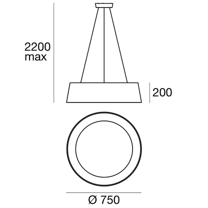 Oxygen P Large LED Round Pendant with Polyurethane Lampshade