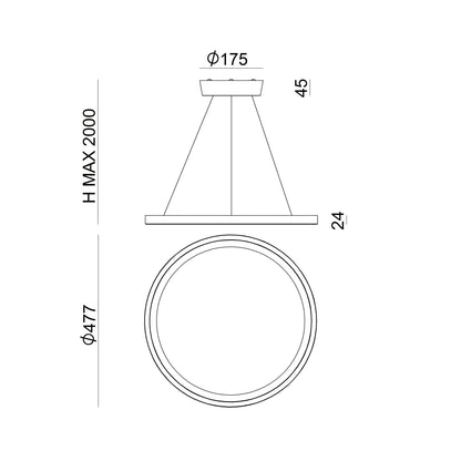 Hinomaru P Small LED Pendant