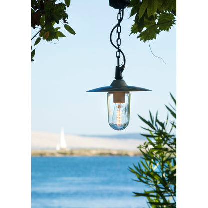 Montana Model 1 Clear Glass & Copper Shade Pendant with Cast Aluminium Chain