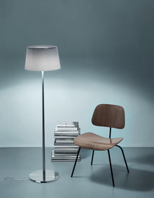 Lumiere XXL Extra-Large Chrome Floor Lamp with Blown Glass Diffuser