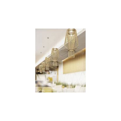 Allegro Assai Gold LED Pendant with Lacquered Aluminium & Chromed Metal