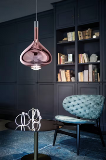 Sky Fall Large Metal Frame LED Pendant with Blown Glass Diffuser