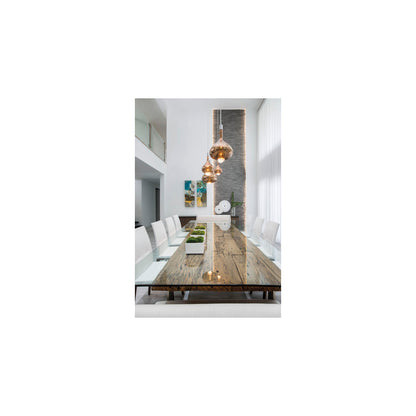 Sky Fall Large Metal Frame LED Pendant with Blown Glass Diffuser