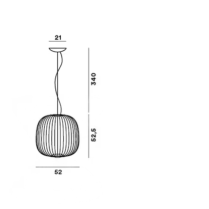 Spokes 2 LED Pendant with Varnished Steel & Aluminium