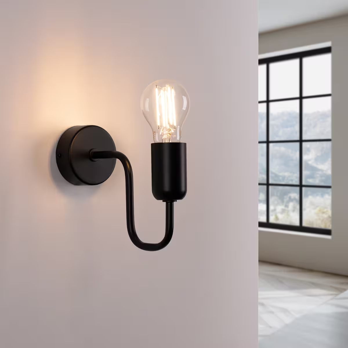 Vector Wall Light in Black