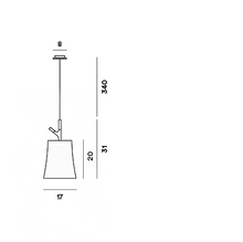 Birdie Piccola Single H 10M Pendant with Polycarbonate & Metallized steel