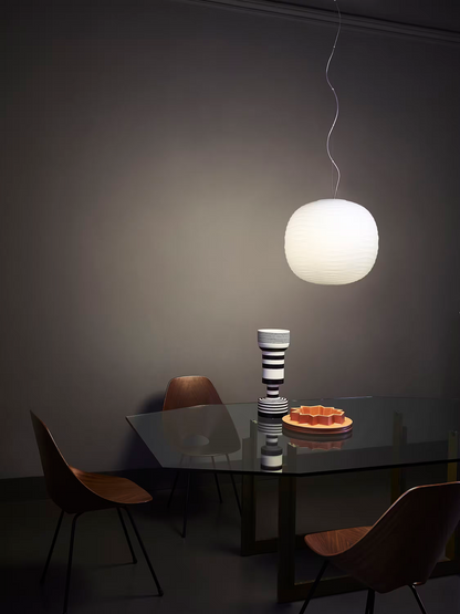 Gem Single H 10M E27 Pendant with Blown Acid-Etched Glass