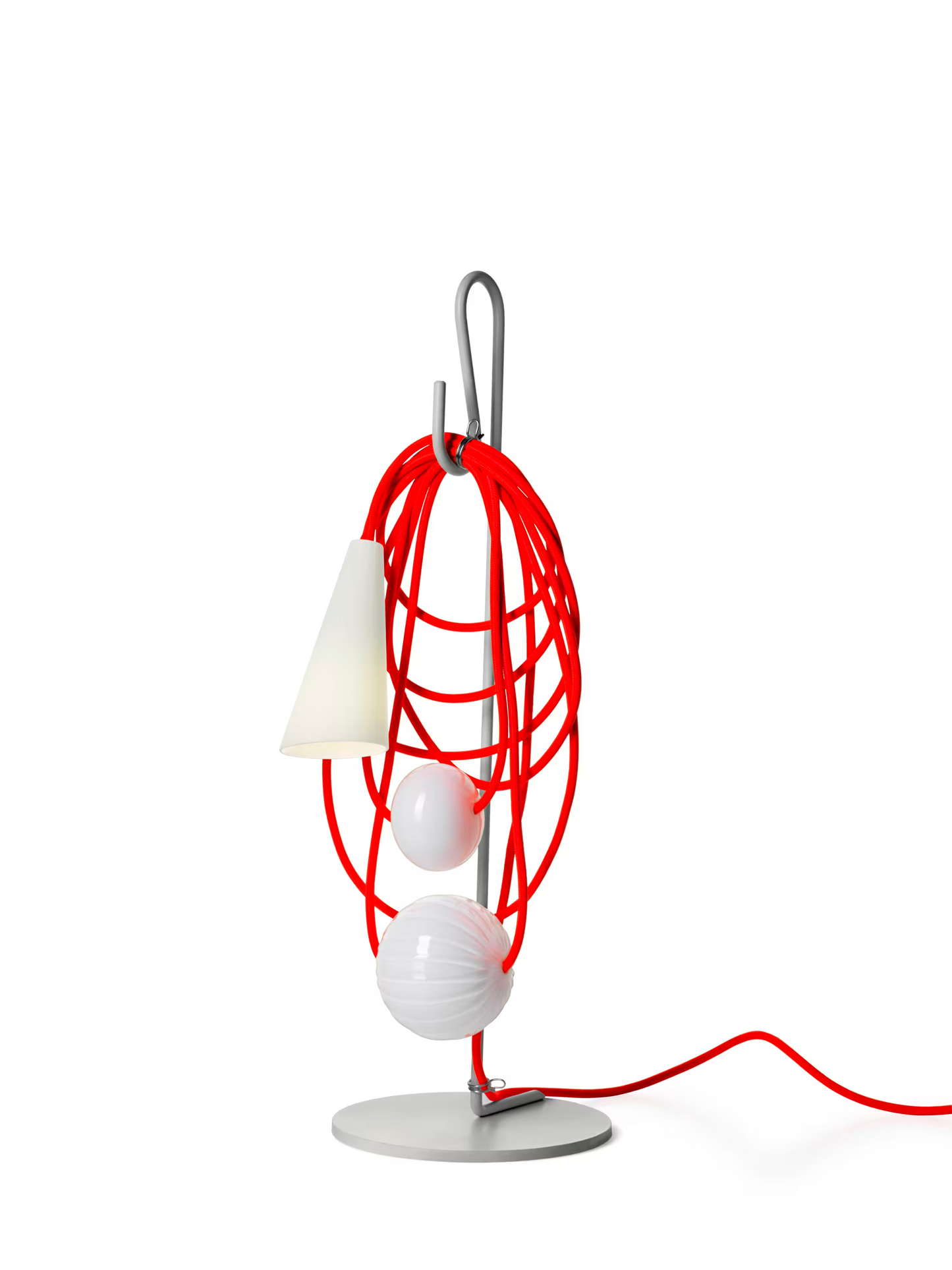 Filo Blown Glass Table Lamp with Porcelain & Coated Metal