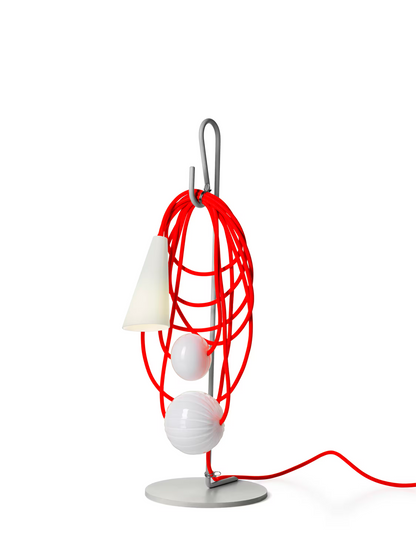 Filo Blown Glass Table Lamp with Porcelain & Coated Metal