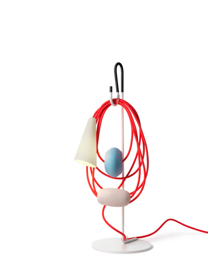 Filo Blown Glass Table Lamp with Porcelain & Coated Metal