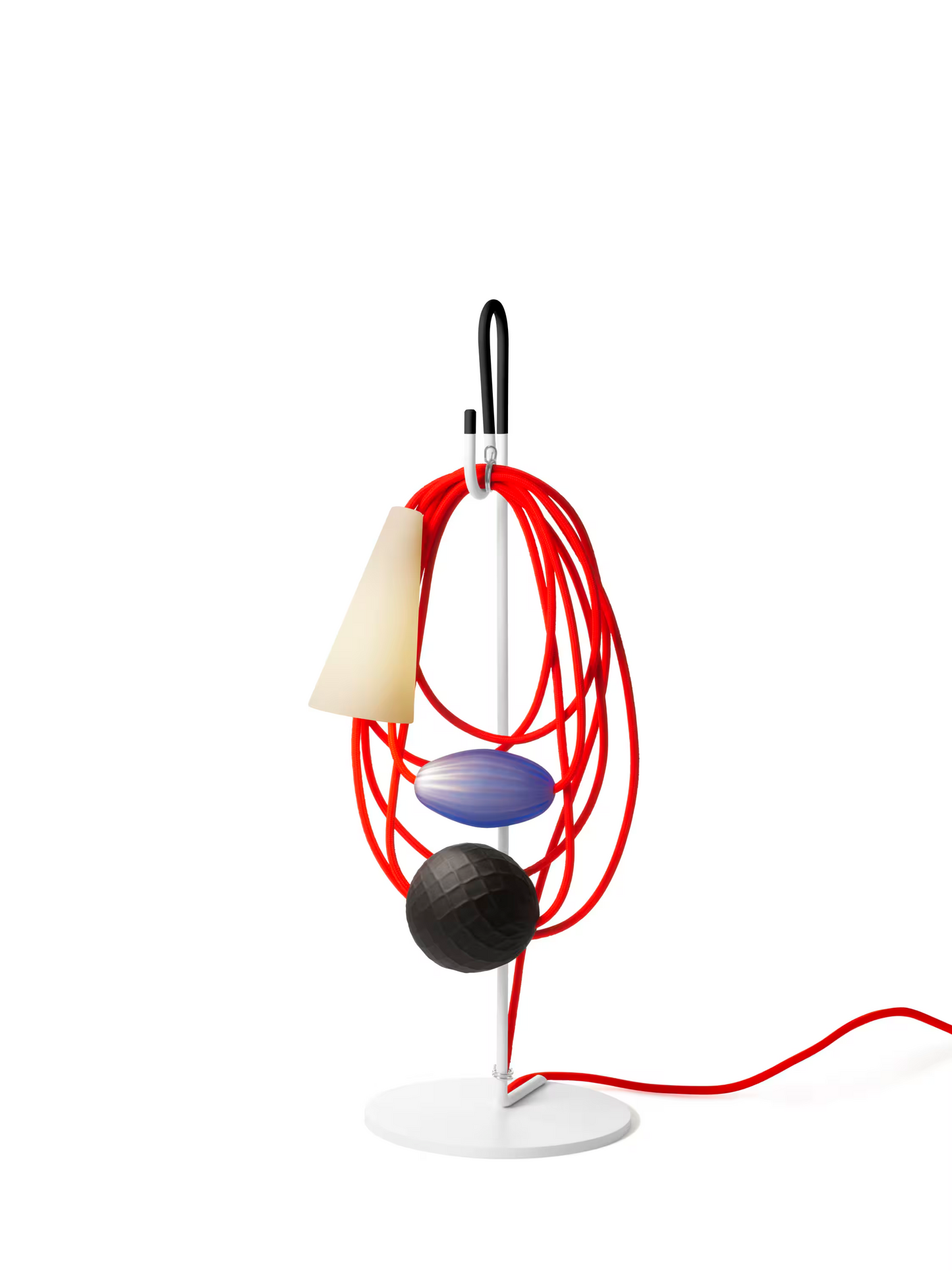 Filo Blown Glass Table Lamp with Porcelain & Coated Metal
