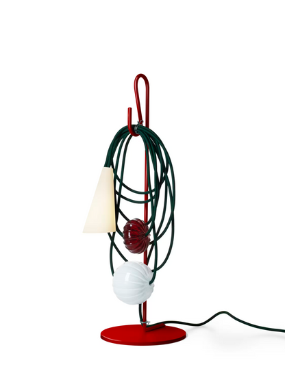 Filo Blown Glass Table Lamp with Porcelain & Coated Metal