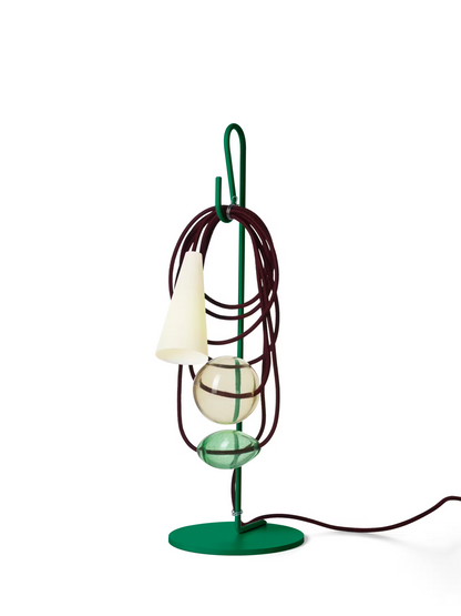 Filo Blown Glass Table Lamp with Porcelain & Coated Metal