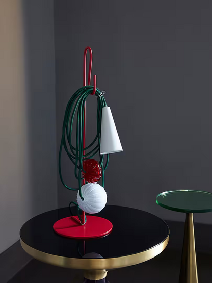 Filo Blown Glass Table Lamp with Porcelain & Coated Metal