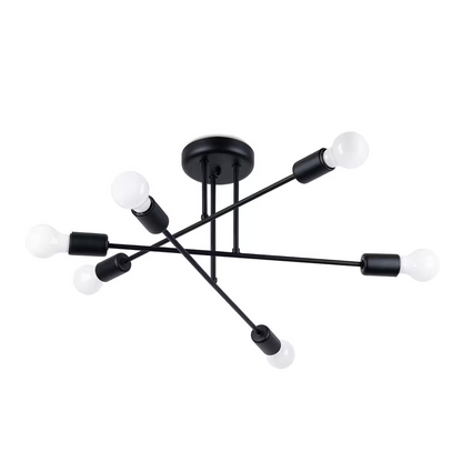 Norah 6R Chandelier in Black