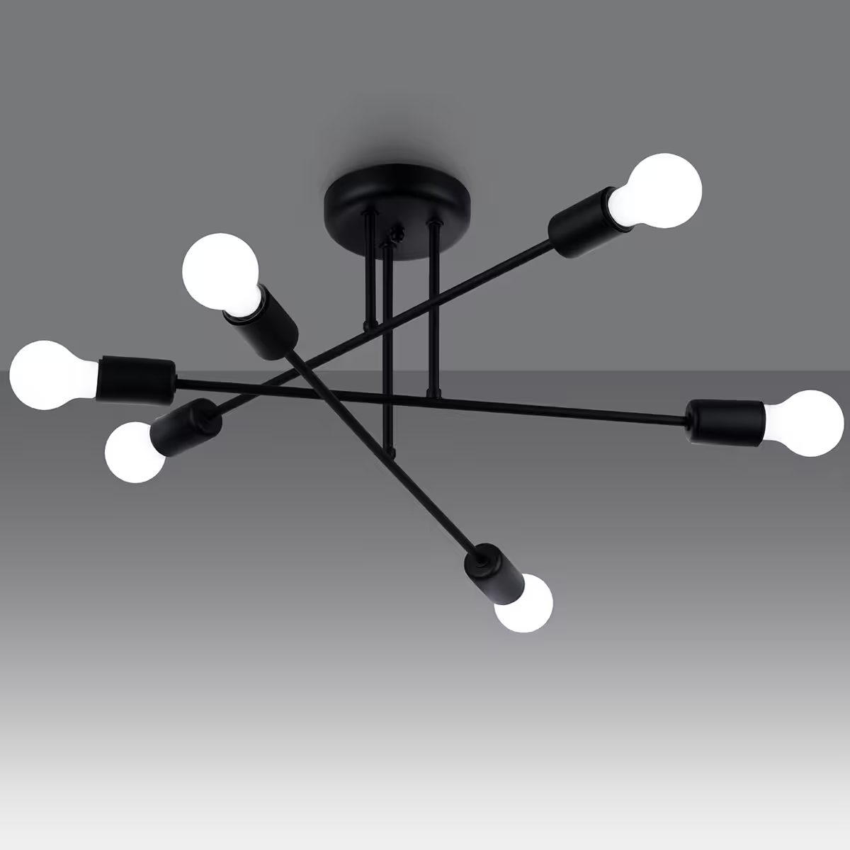 Norah 6R Chandelier in Black