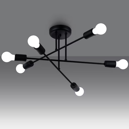 Norah 6R Chandelier in Black