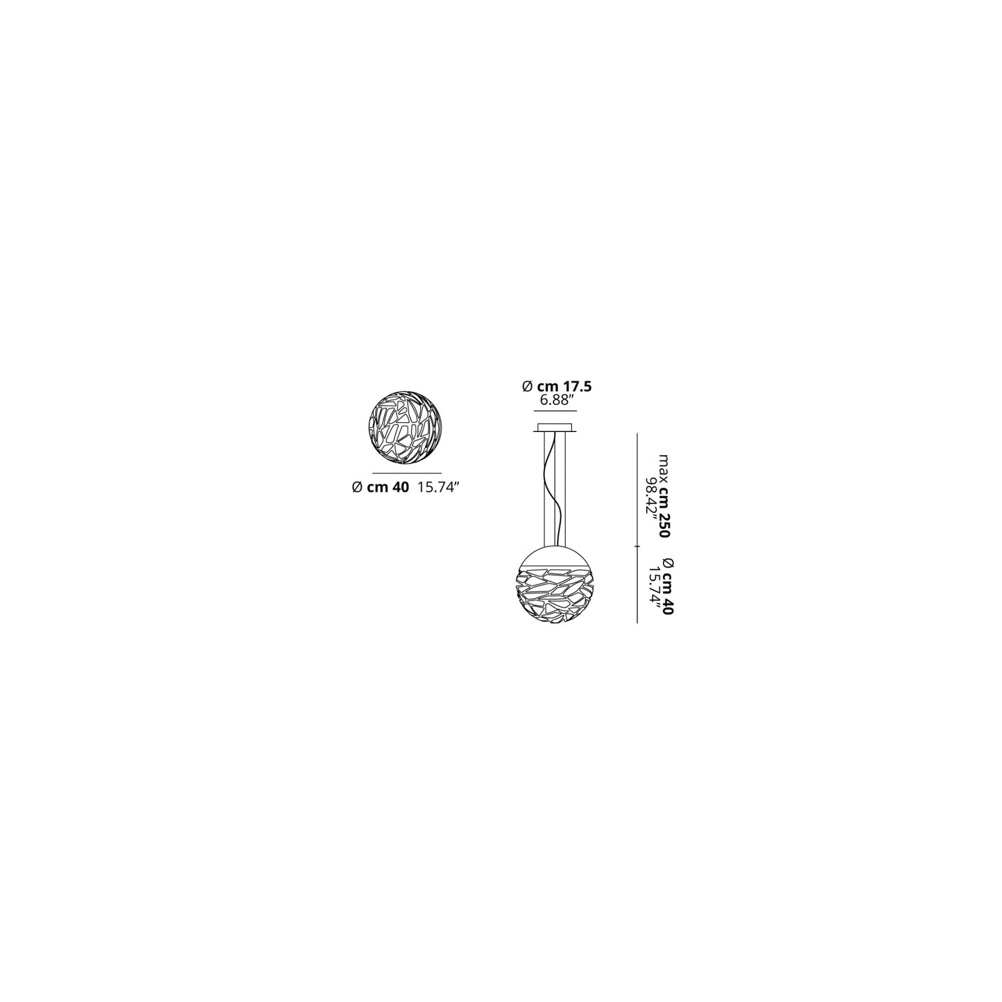Kelly Sphere 40 Small Pendant