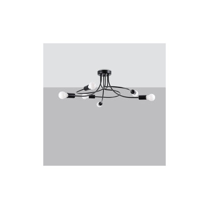 Levar 6 Chandelier in Black