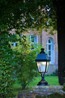 Avenue 4 Model 6 Opal Glass Glass Padestal with Four-Sided Lantern