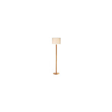 Avenue Floor Lamp Wood Base with Cream Textured Drum Shade