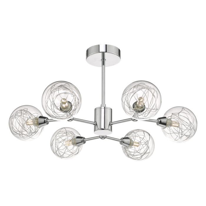 Dar Tyka Semi-Flush Ceiling Light