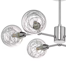 Tyka 6-Light Semi Flush Polished Chrome with Clear Glass Shade