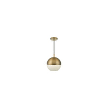 Andre 1-Light Pendant Aged Brass with Opal White Glass