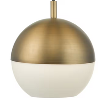 Andre 1-Light Pendant Aged Brass with Opal White Glass