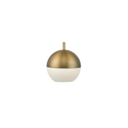 Andre 1-Light Pendant Aged Brass with Opal White Glass