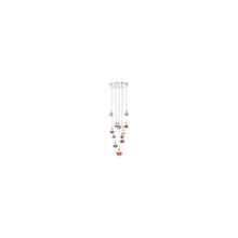 Cesario 12-Light Cluster LED Pendant Polished Chrome with Multi Colour Glass Shade
