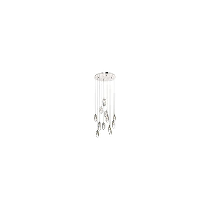 Crystal 12-Light Cluster Pendant Polished Chrome
