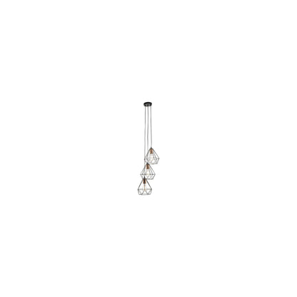 Deyon 3-Light Black & Copper Cluster Pendant
